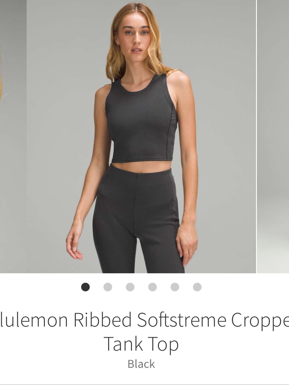 lululemon athletica Ribbed Softstreme Cropped Tank Top - Black